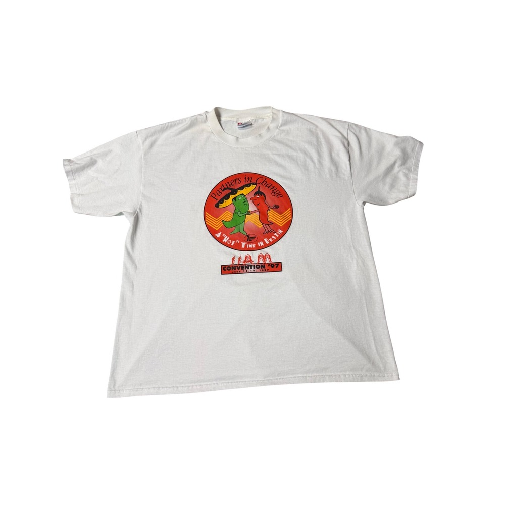 Vintage 1997 pepper convention graphic tee novelty chili festival shirt XL